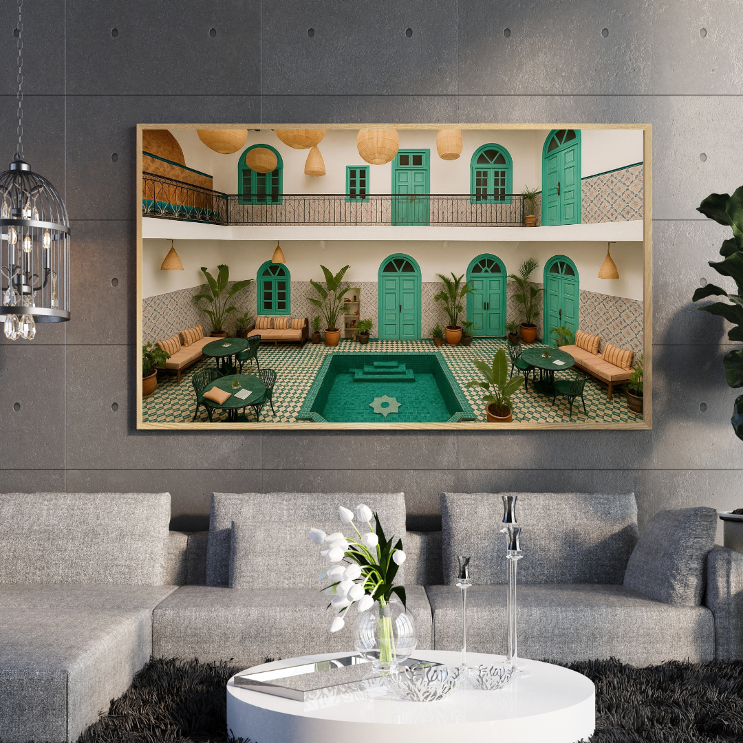 Tableau décoratif -Entre Arches et Palmiers