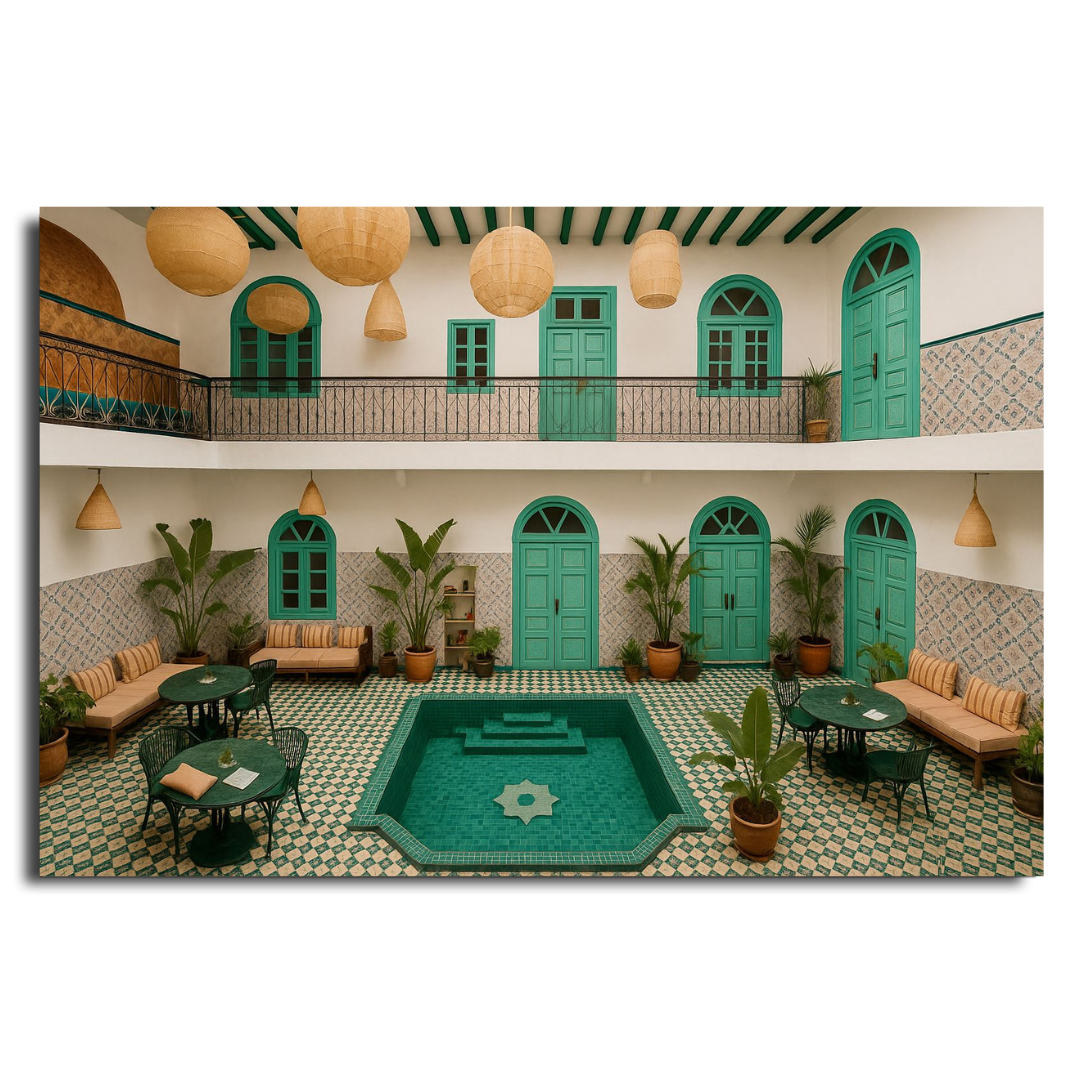 Tableau décoratif -Entre Arches et Palmiers