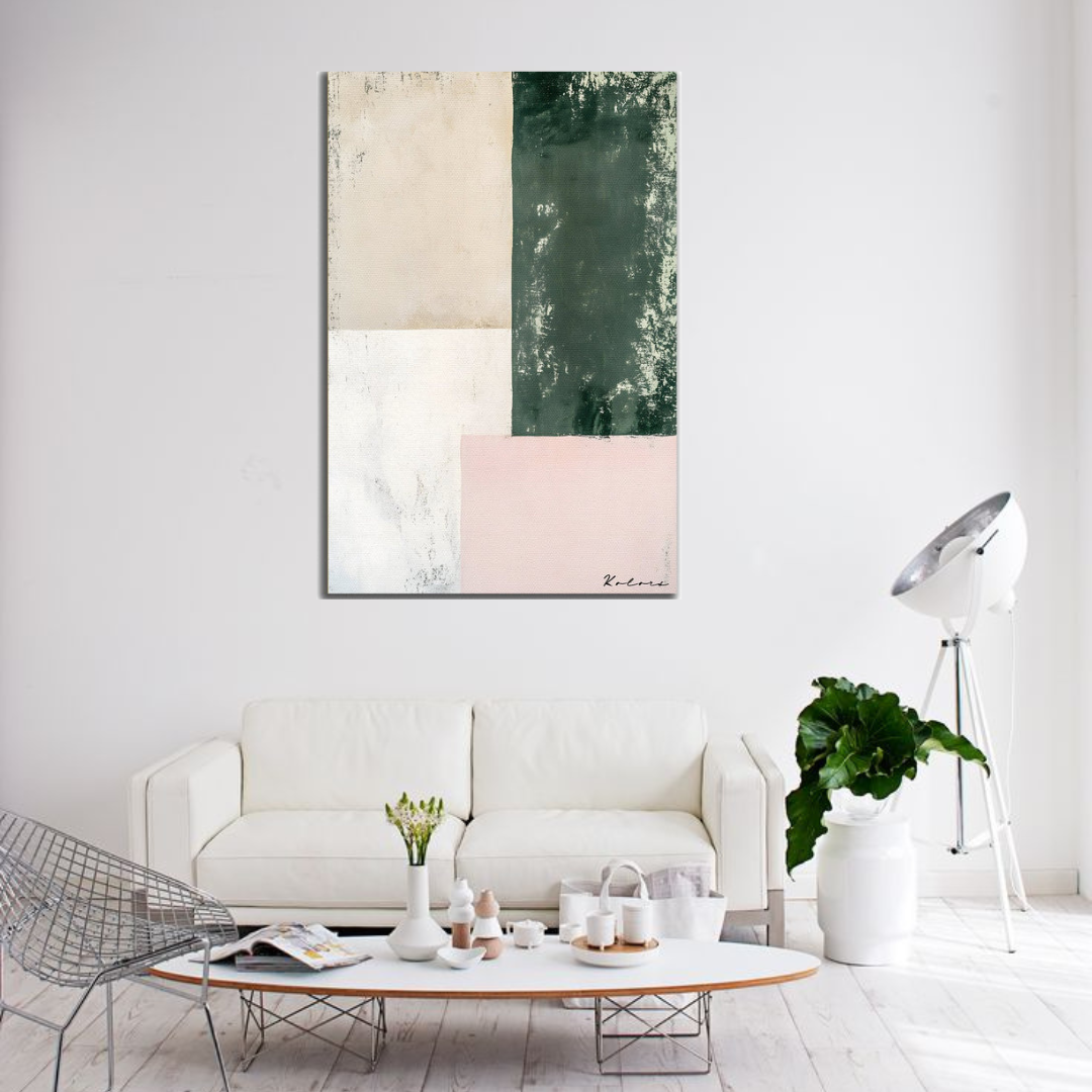 Decorative painting - Shapes in green