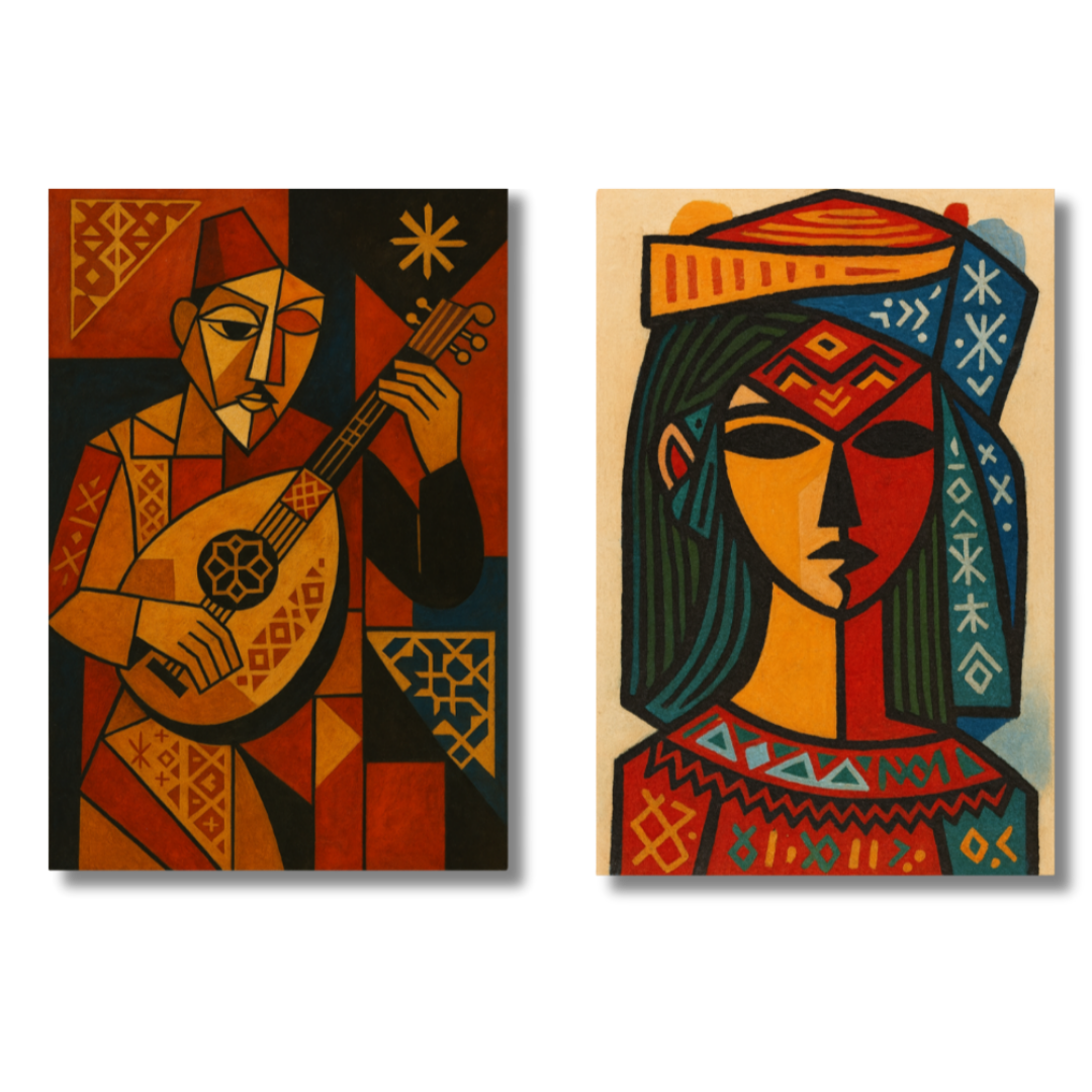 Decorative Paintings Pack - Red and Black Abstract Diptych