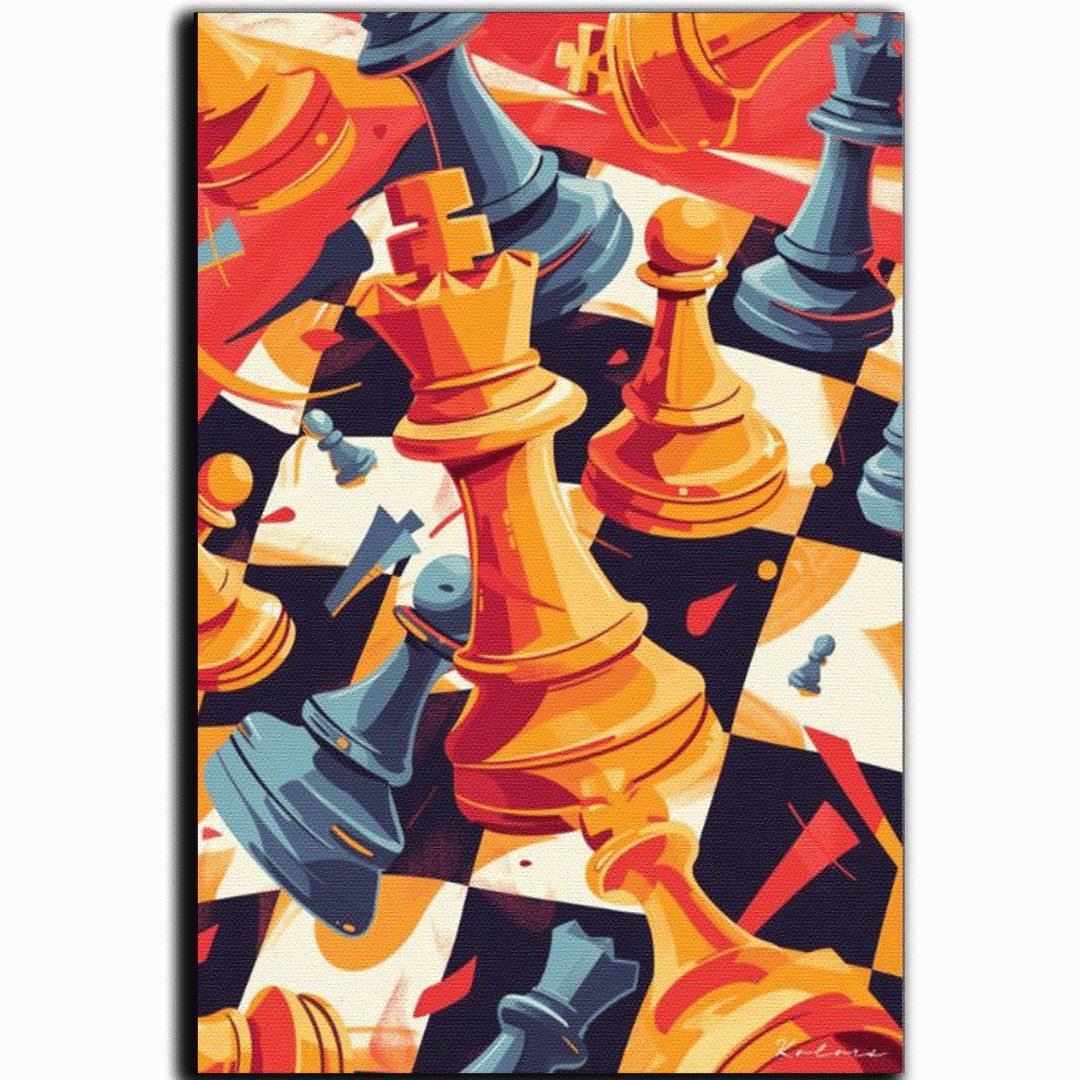 Tableau décoratif - Bataille d’Échecs - kolors brand