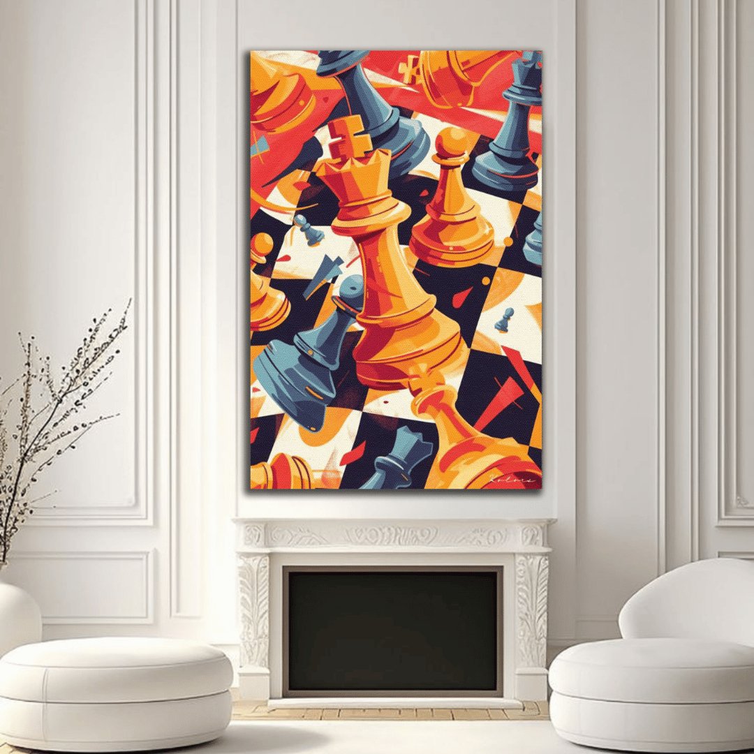 Tableau décoratif - Bataille d’Échecs - kolors brand