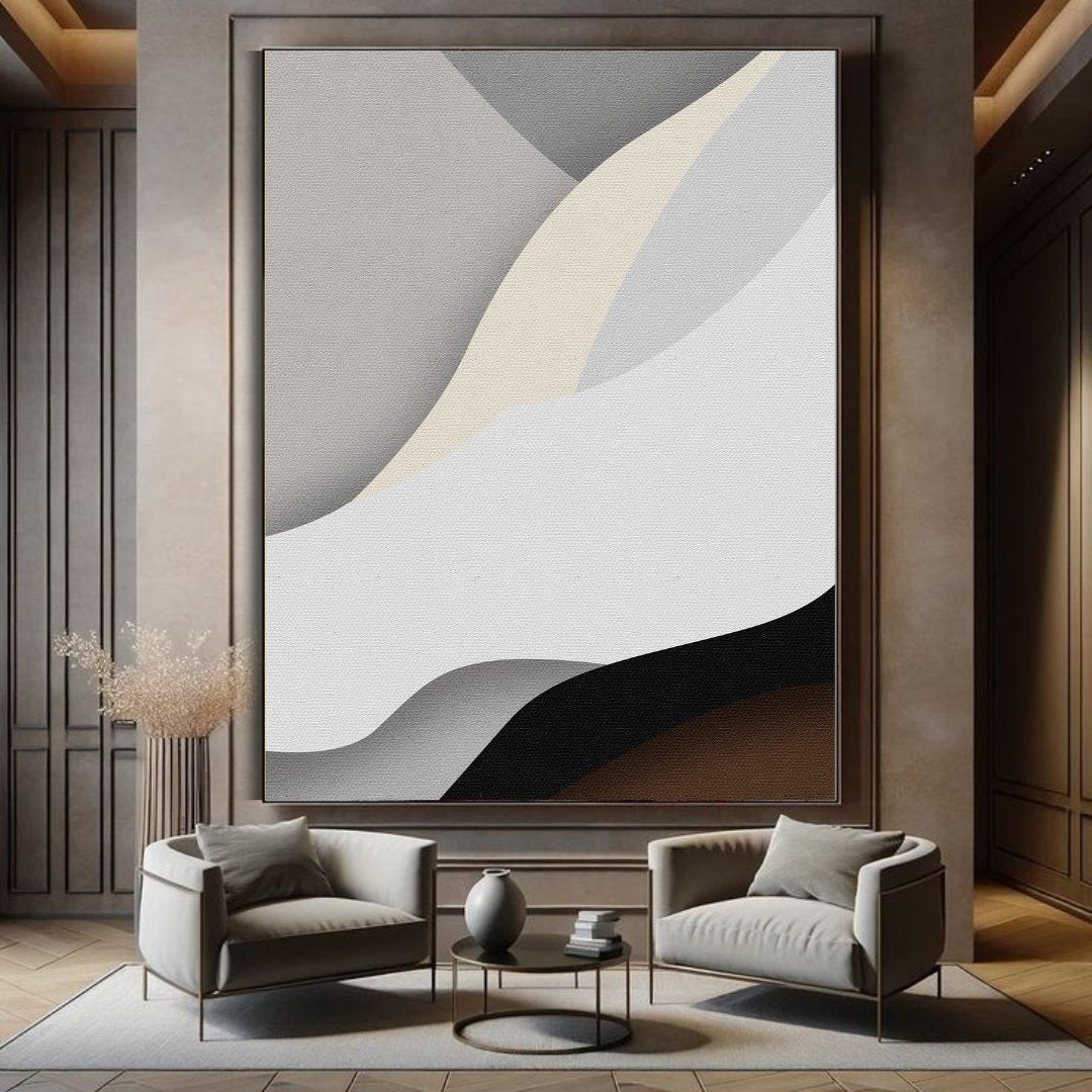 Tableau décoratif - Minimaliste Beige Noir Géométrique - kolors brand