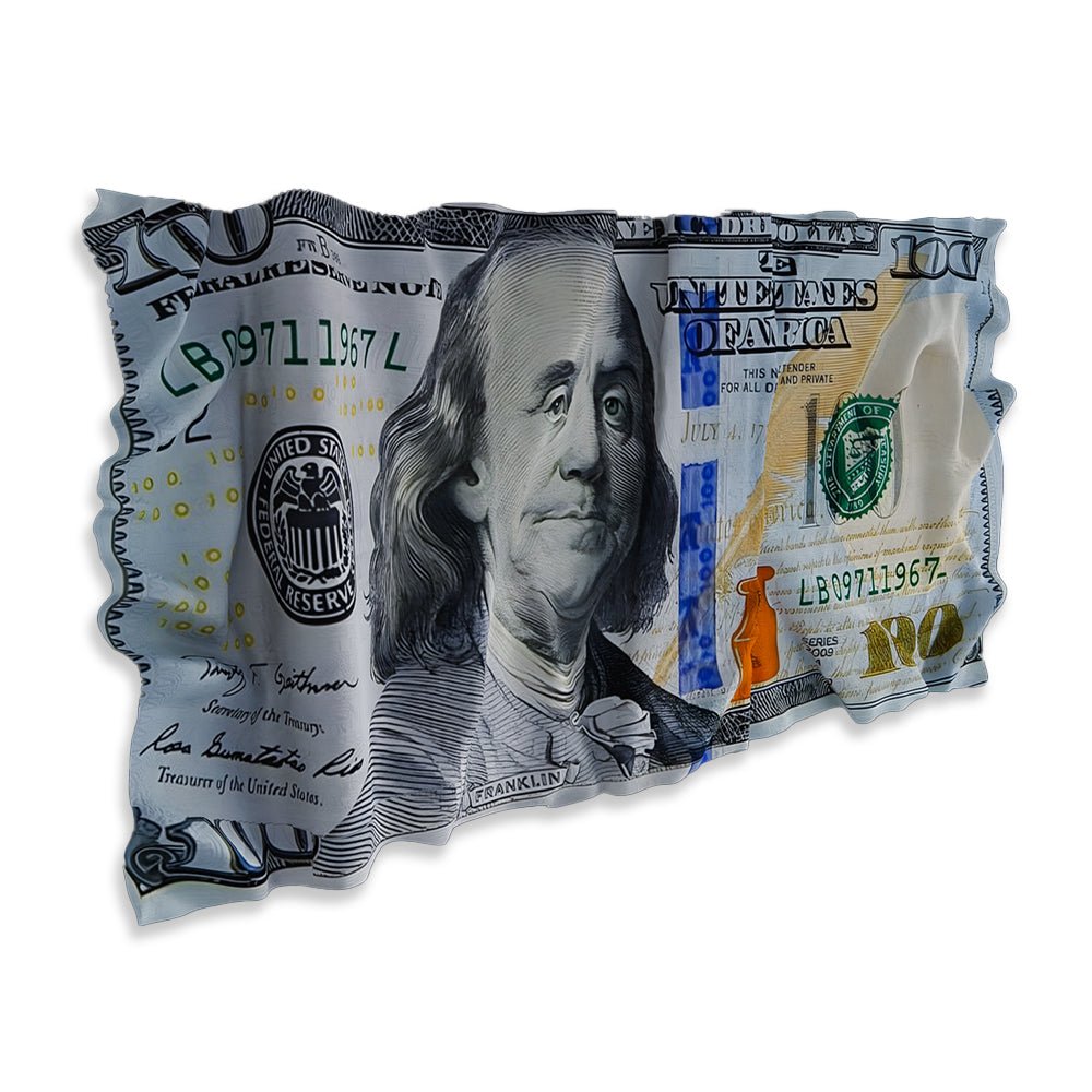 100 dollars - Tableau froissé - kolors brand
