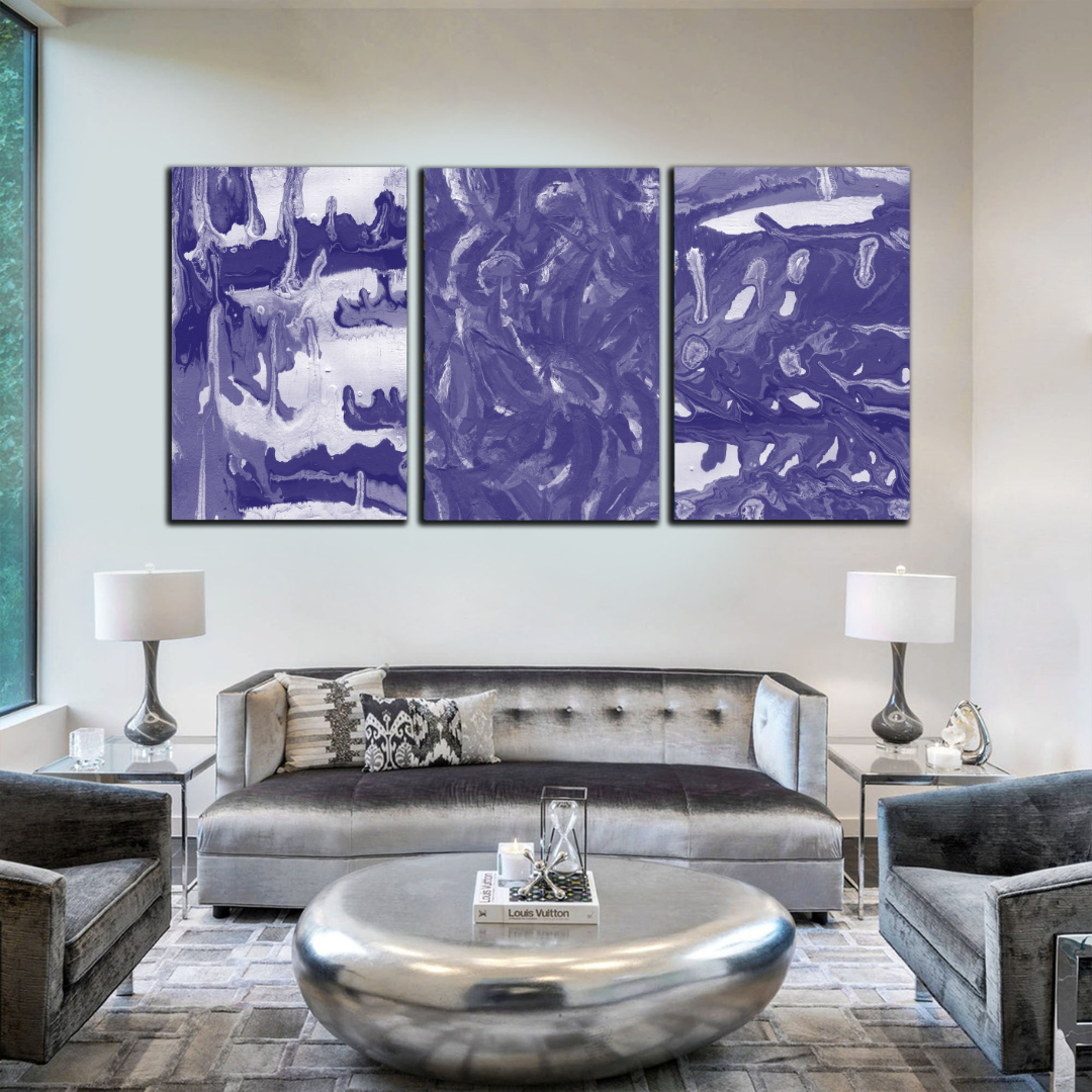 Decorative Paintings Pack - The Abstract Touch Black and White Tryptic