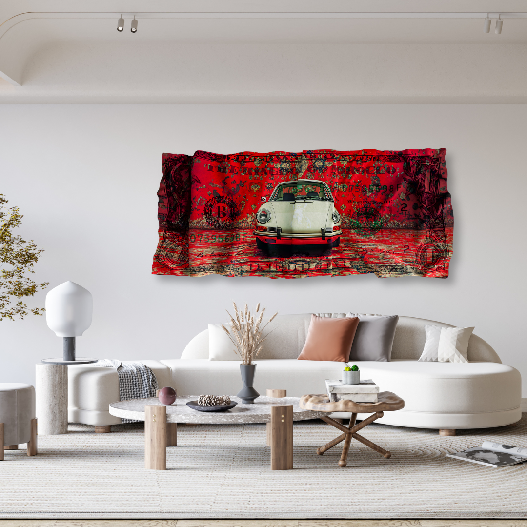 Vintage Dollar x Tapis Marocain - Tableau froissé