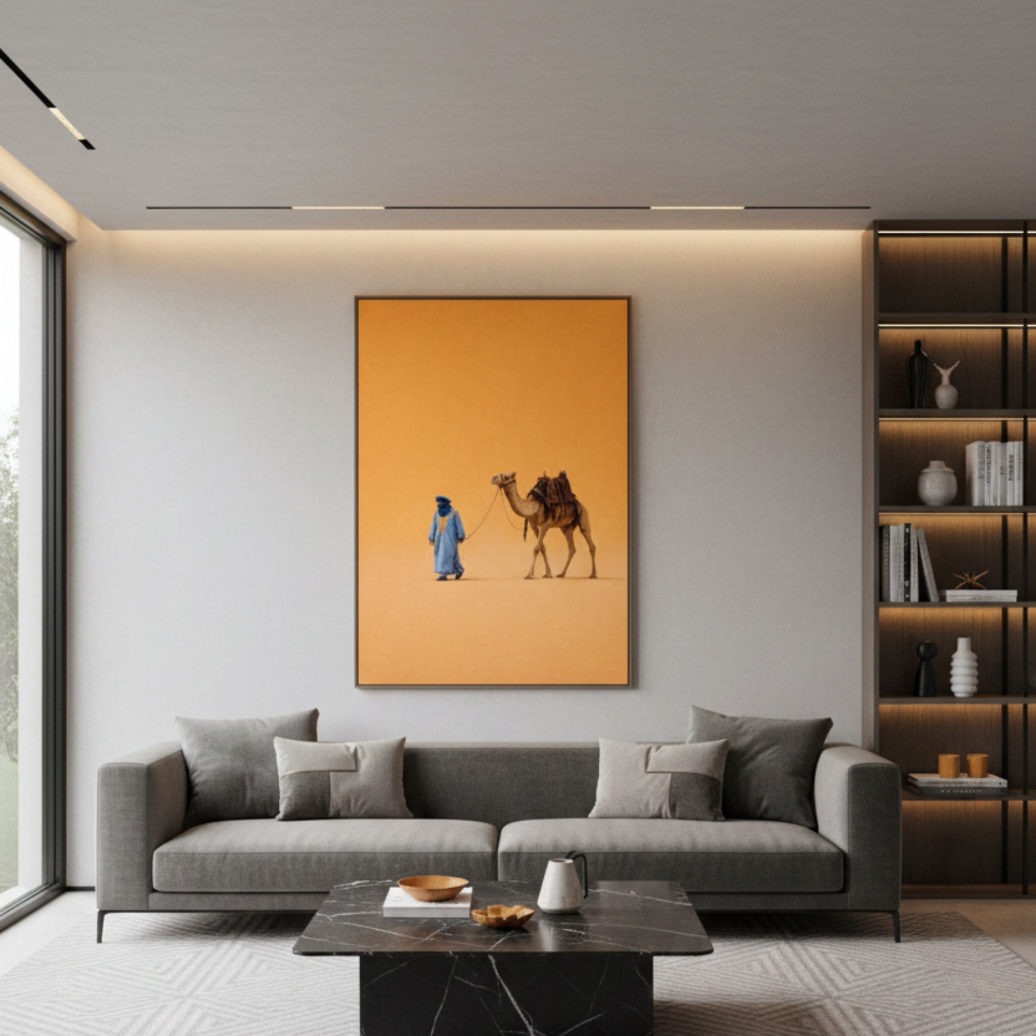 Tableau décoratif -Bleu de Mer, Sable de Feu