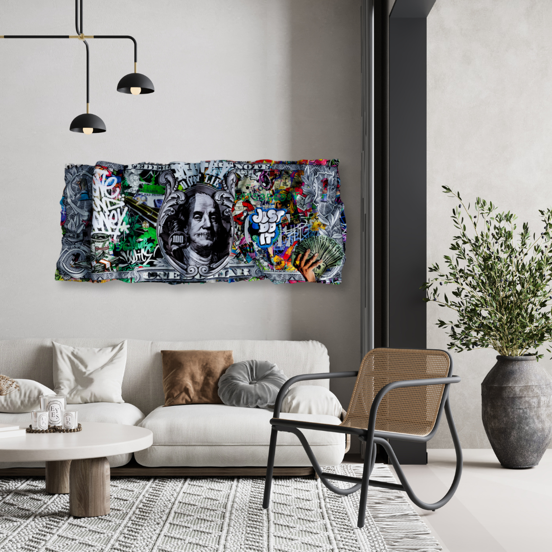 Dollar Pop Art - Tableau froissé