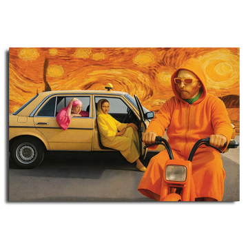 Tableau décoratif -Icones Taxi Blanc Pop Art