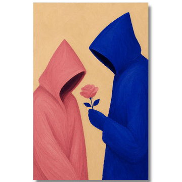 Tableau décoratif -Bleu Majorelle & Rose Sable