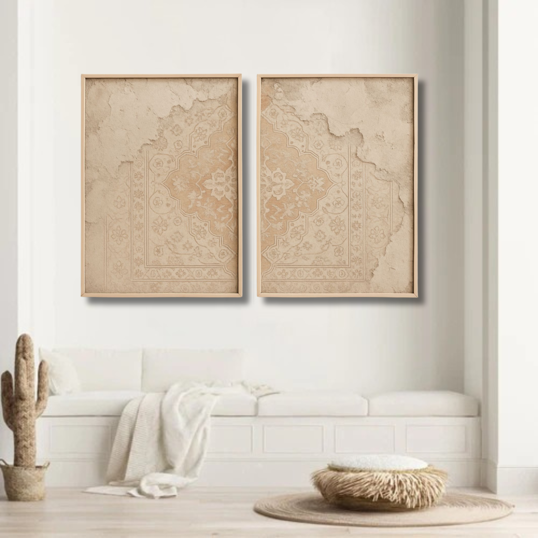 Decorative Paintings Pack - Red and Black Abstract Diptych