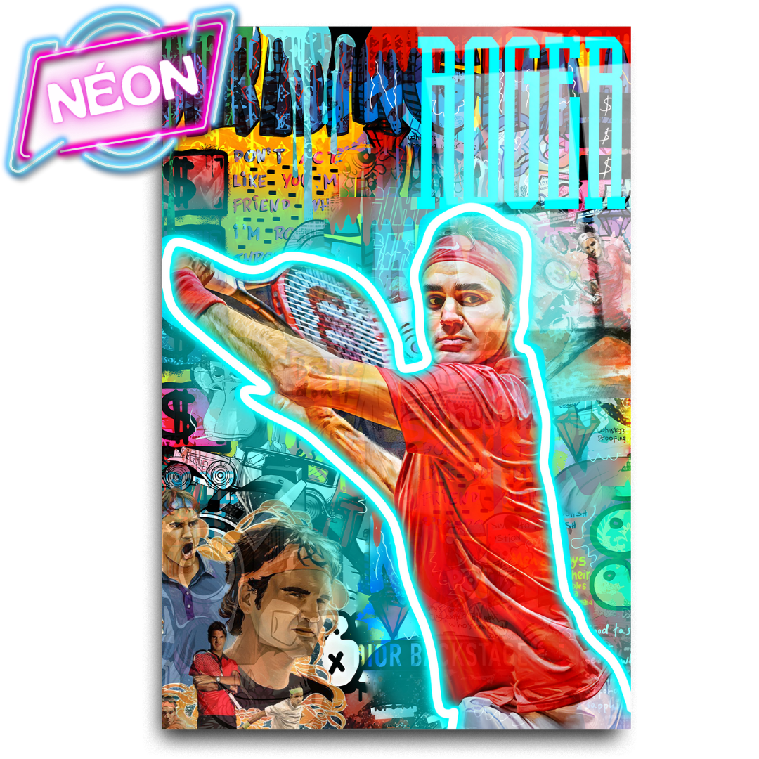 Roger Federer Pop Art - Néon