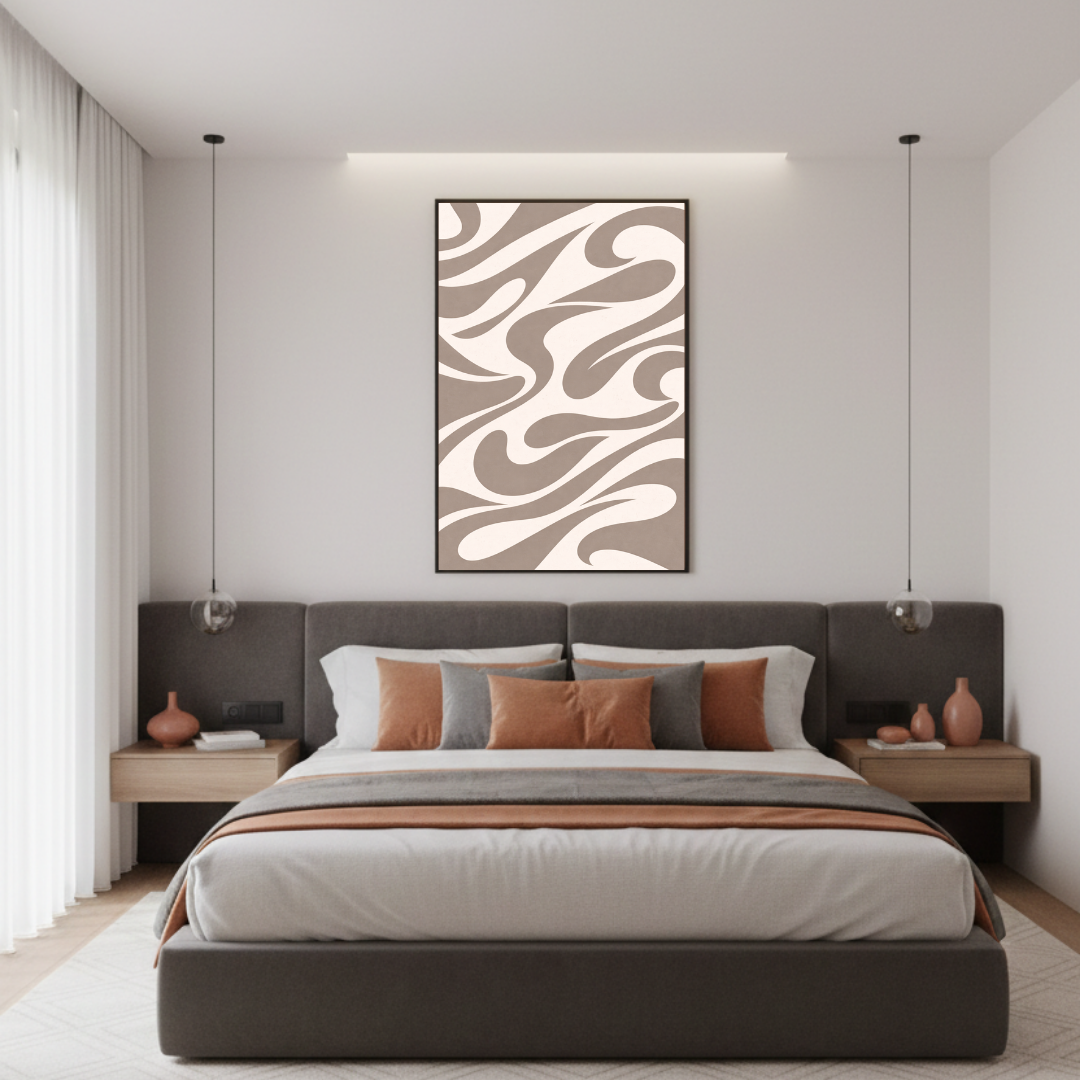 Tableau décoratif -Vagues de Grège