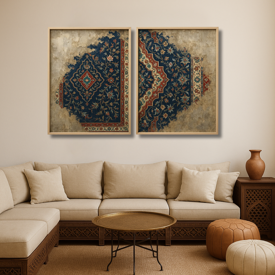 Decorative Paintings Pack - Red and Black Abstract Diptych