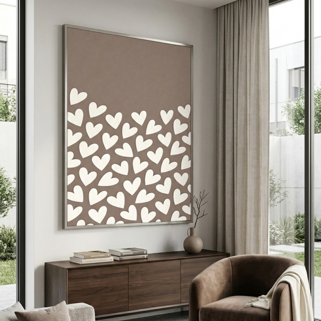 Tableau décoratif - Pluie de Cœurs