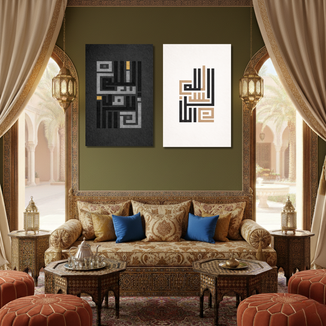 Decorative Paintings Pack - Red and Black Abstract Diptych