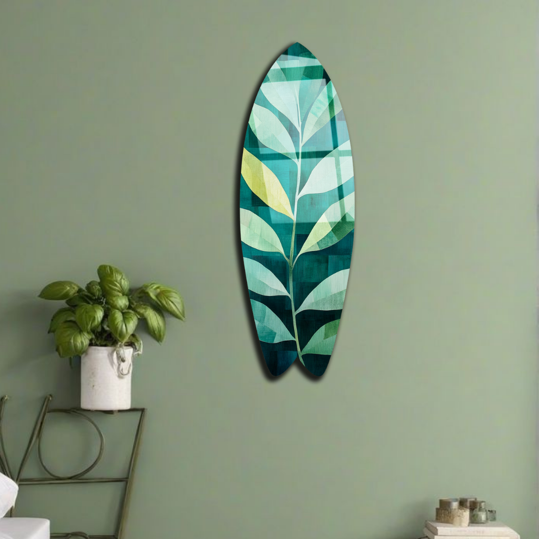 Feuilles en Vague- Planche Surf Plexiglass