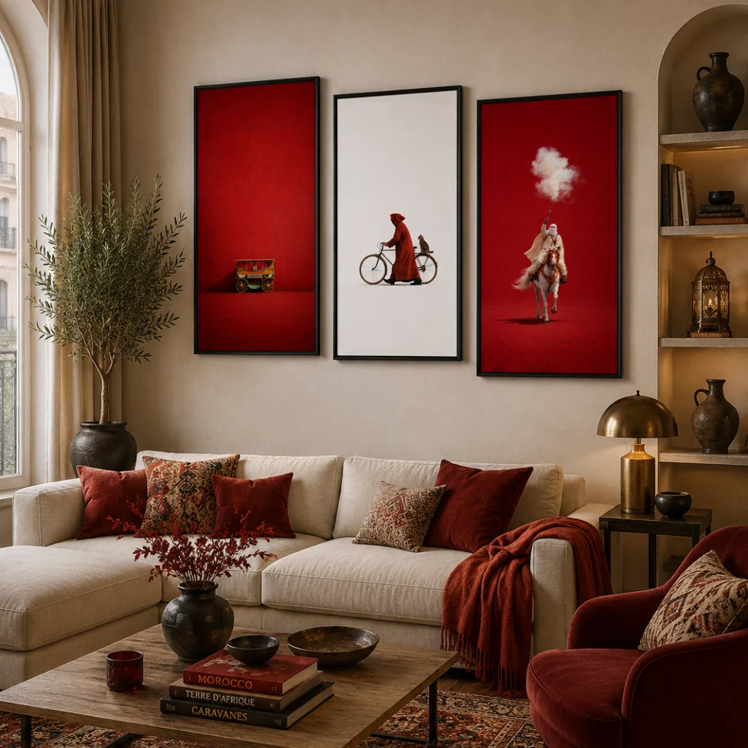 Tableaux décoratifs Pack - blanc et rouge
