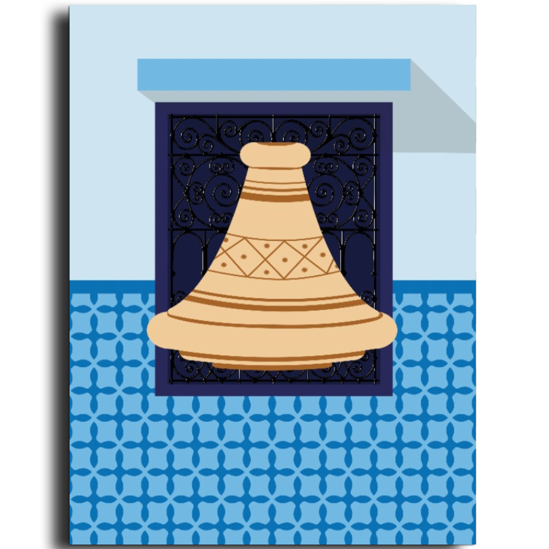 Decorative painting - Tajine on the terrace