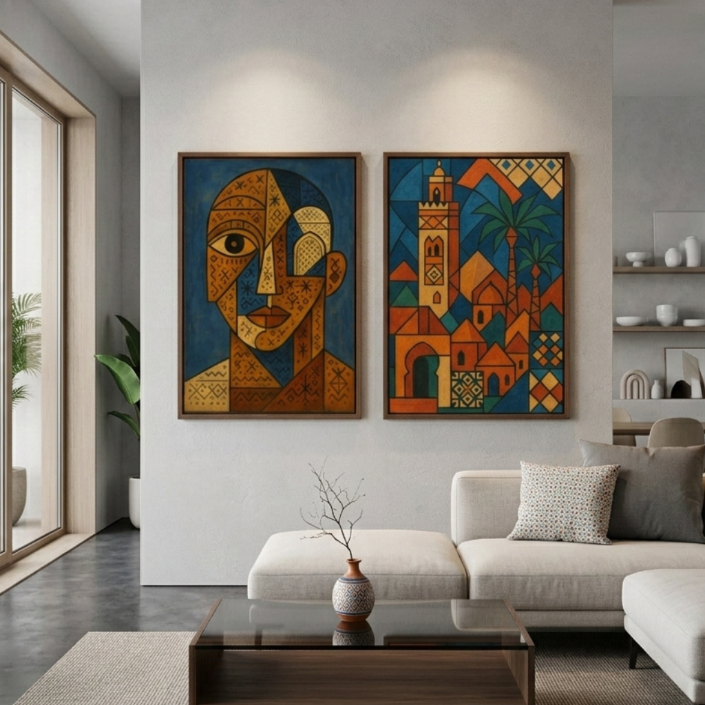 Decorative Paintings Pack - Red and Black Abstract Diptych