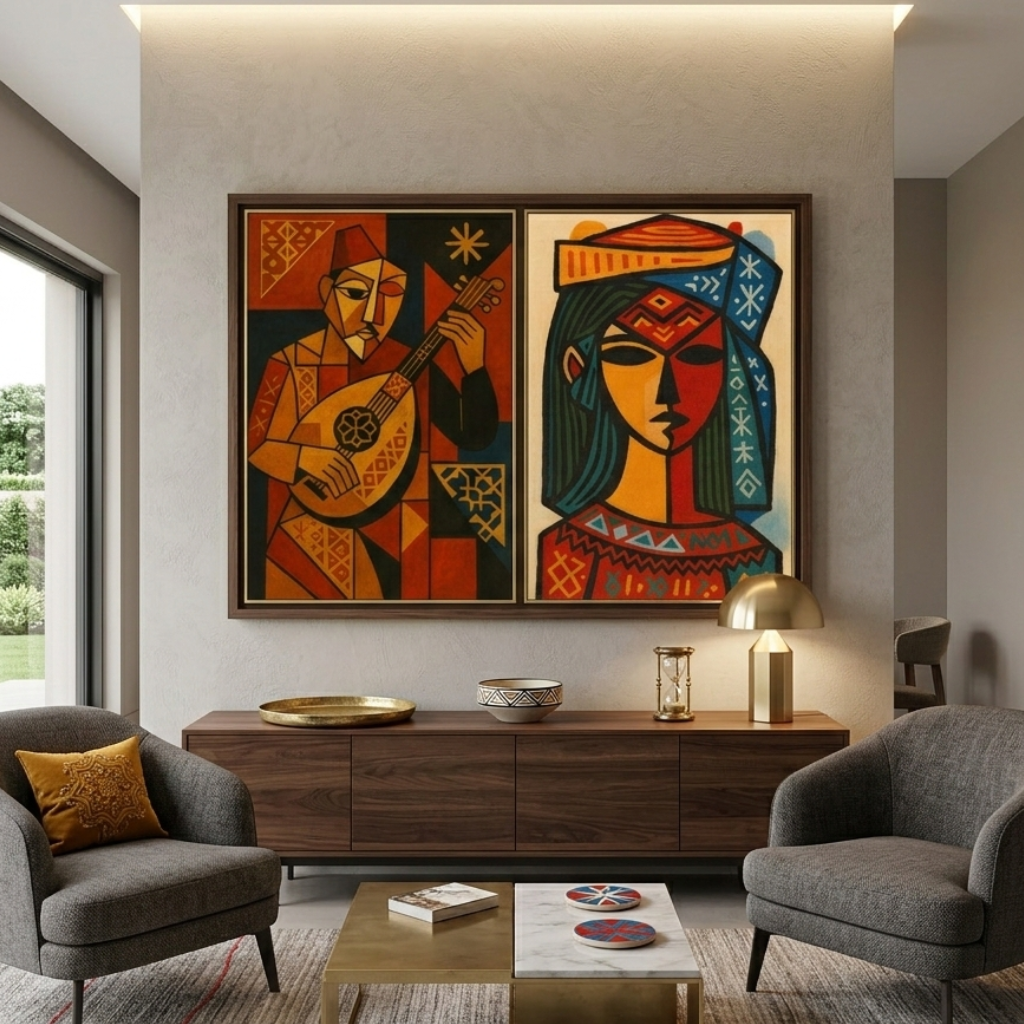 Decorative Paintings Pack - Red and Black Abstract Diptych