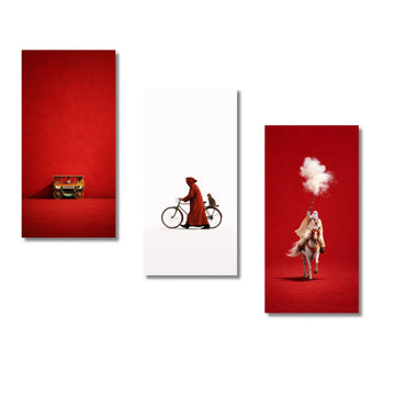 Tableaux décoratifs Pack - blanc et rouge