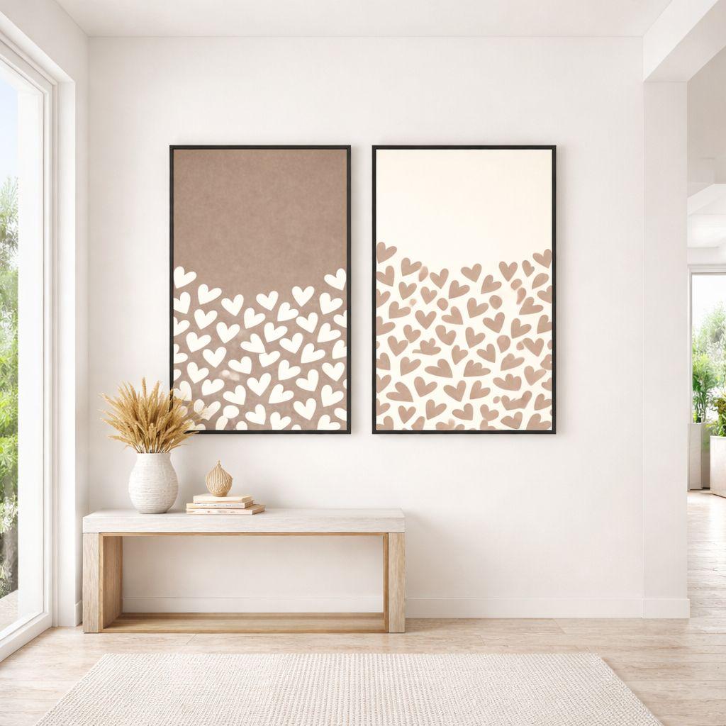 Tableaux décoratifs Pack -Pluie de Cœurs