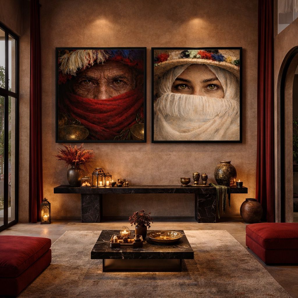 Decorative Paintings Pack - Red and Black Abstract Diptych