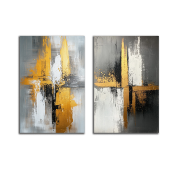 Decorative Paintings Pack - Red and Black Abstract Diptych