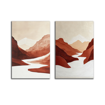 Decorative Paintings Pack - Red and Black Abstract Diptych