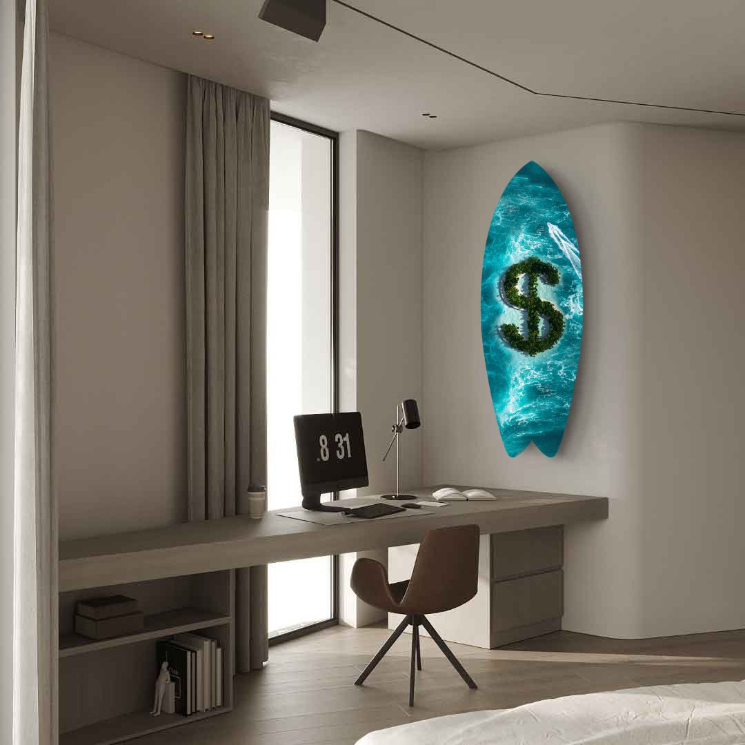 L'île du dollar - Planche Surf Plexiglass - kolors brand