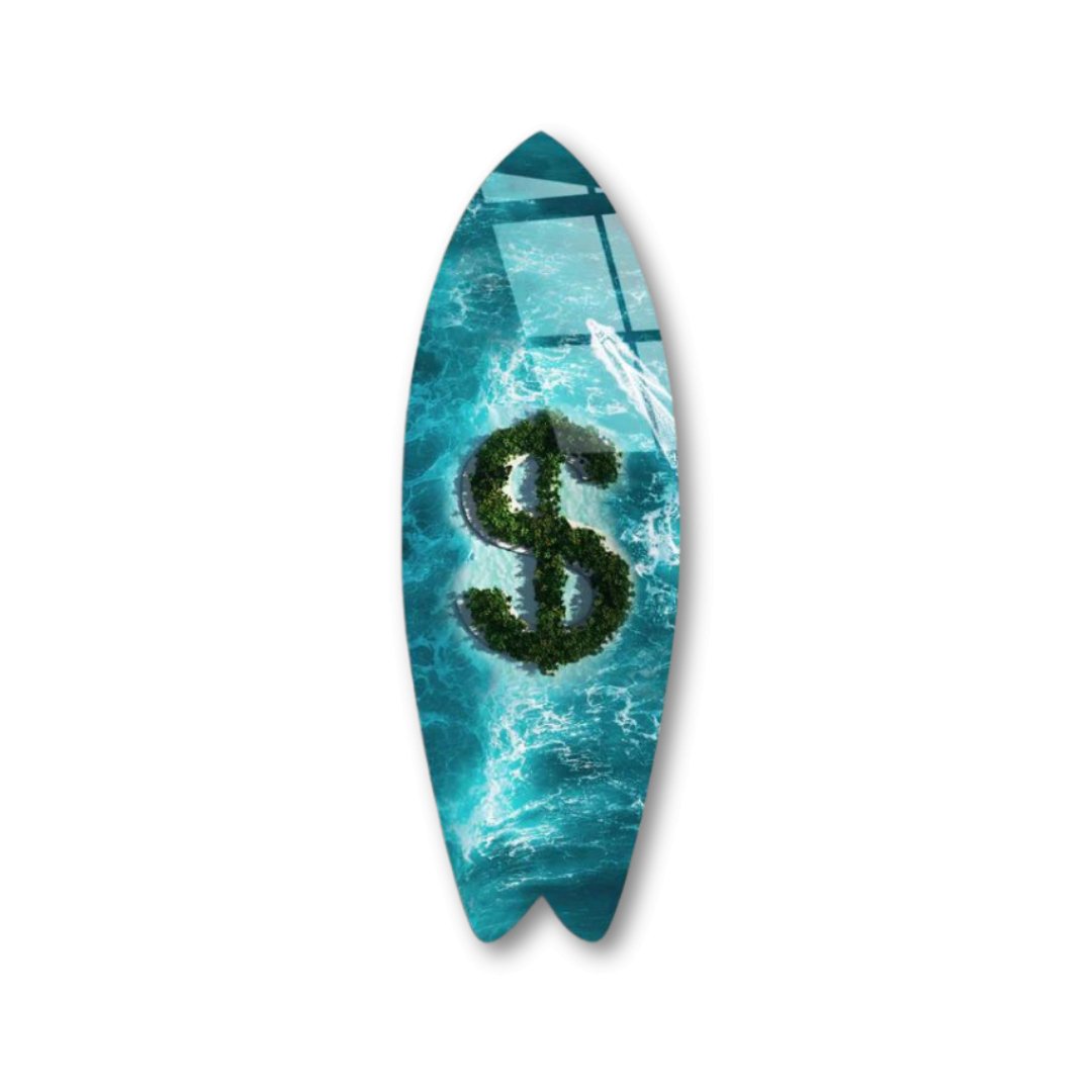 L'île du dollar - Planche Surf Plexiglass - kolors brand