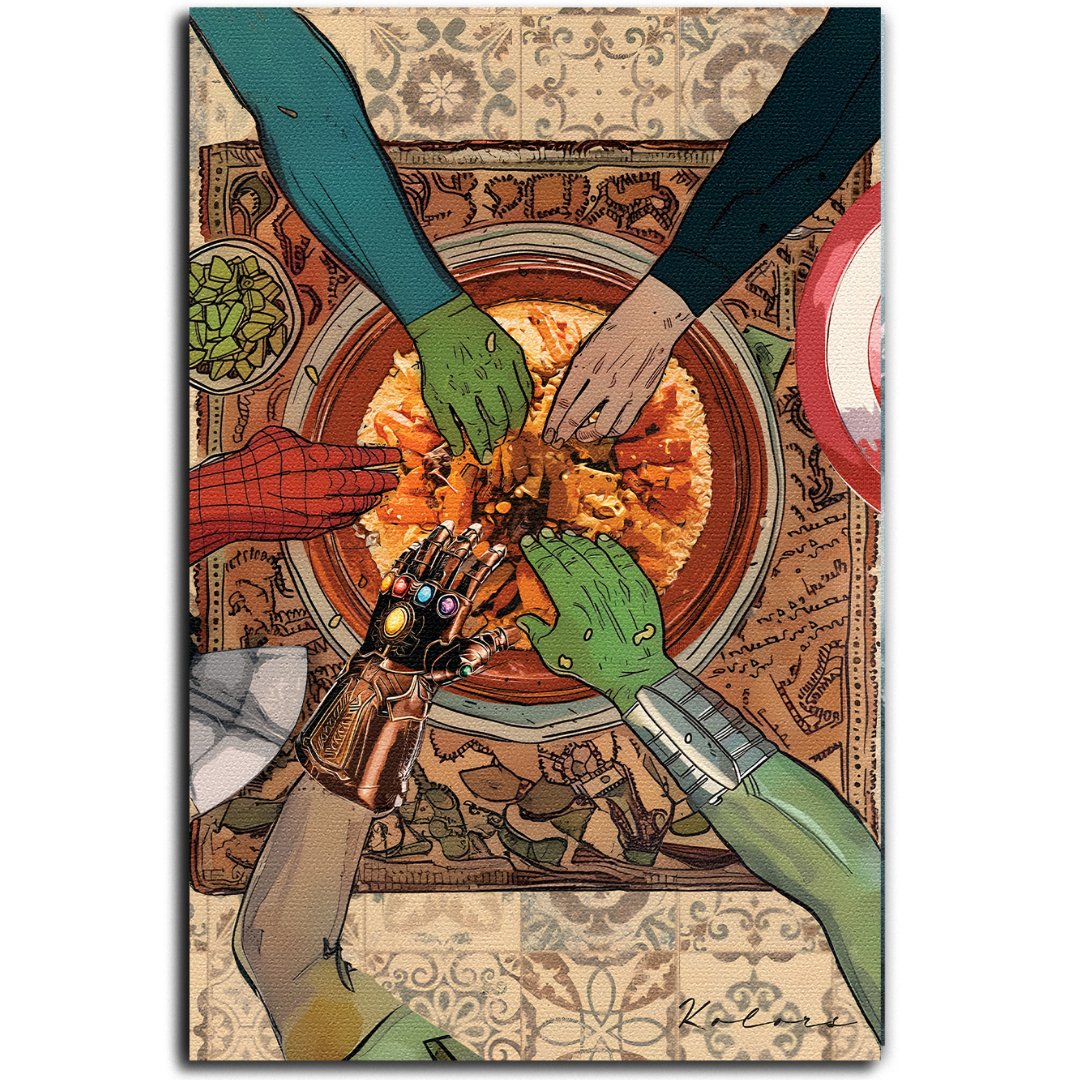 Tableau décoratif - Avengers mangent du couscous - kolors brand