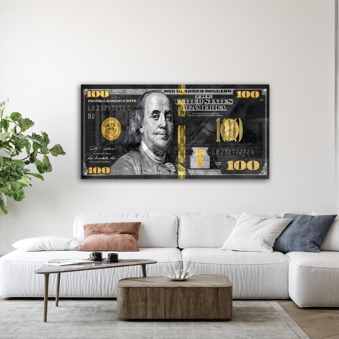 Tableau décoratif - Billet de cent dollars - kolors brand