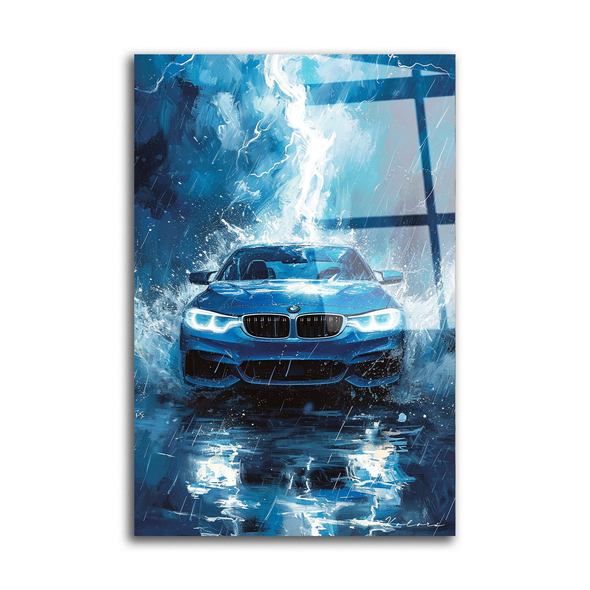Tableau décoratif - BMW: Vitesse et Éclairs - kolors brand