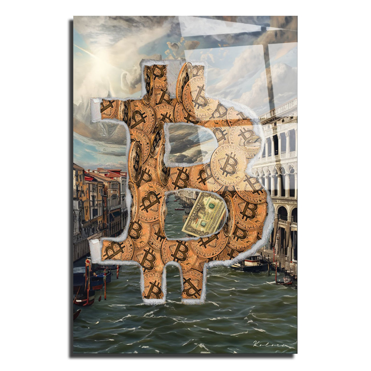 Tableau décoratif - BTC symbole - kolors brand