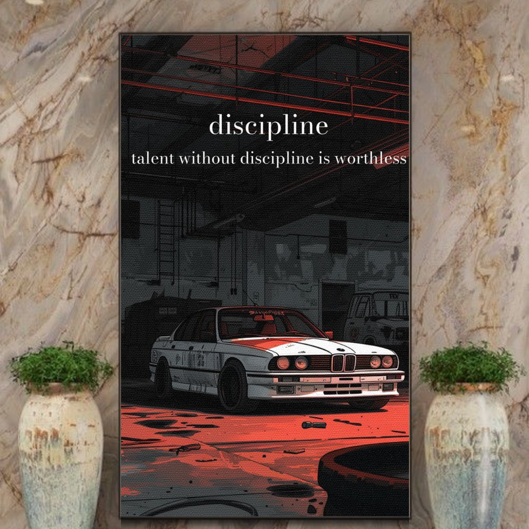 Tableau décoratif - Discipline - BMW E30 dans le garage - kolors brand