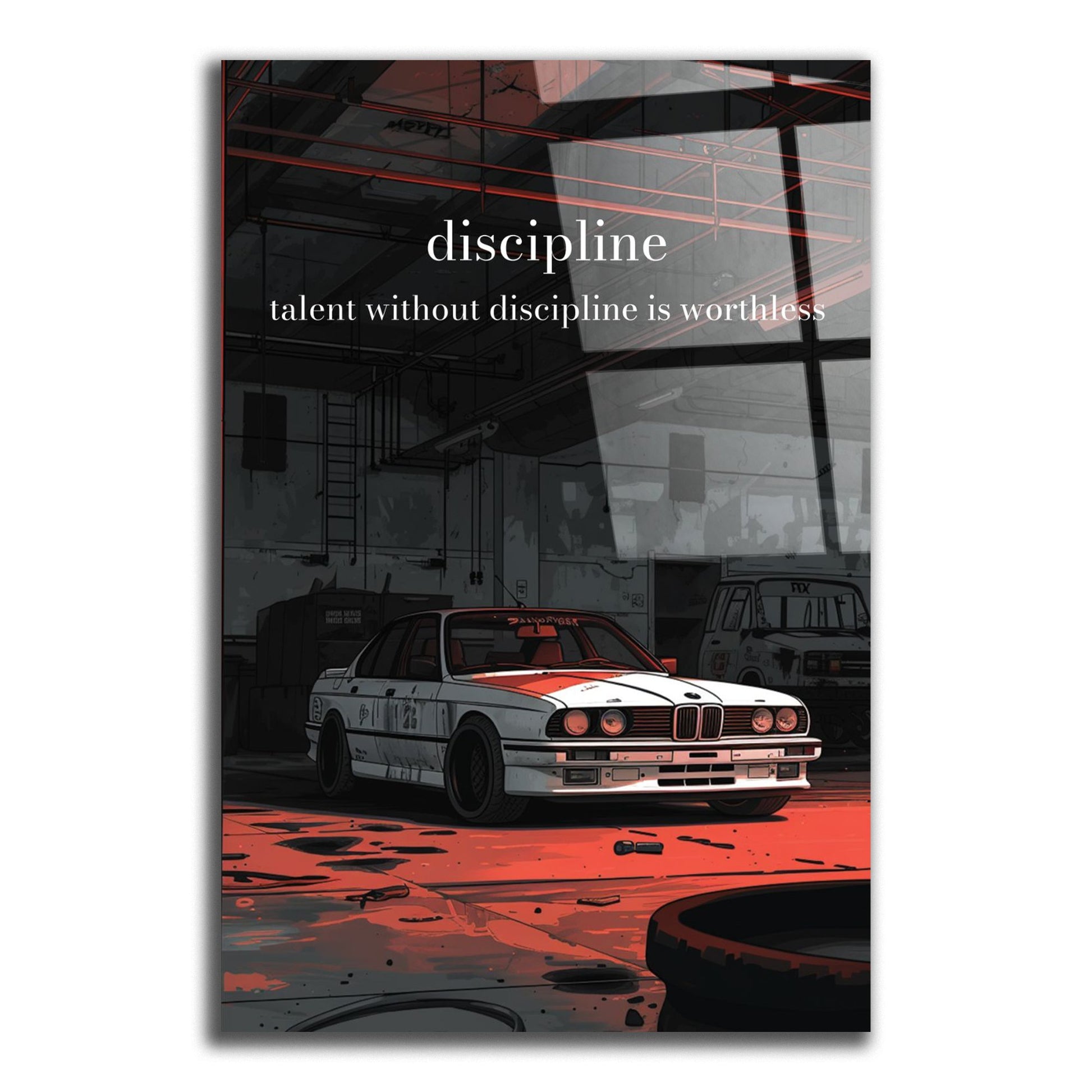 Tableau décoratif - Discipline - BMW E30 dans le garage - kolors brand