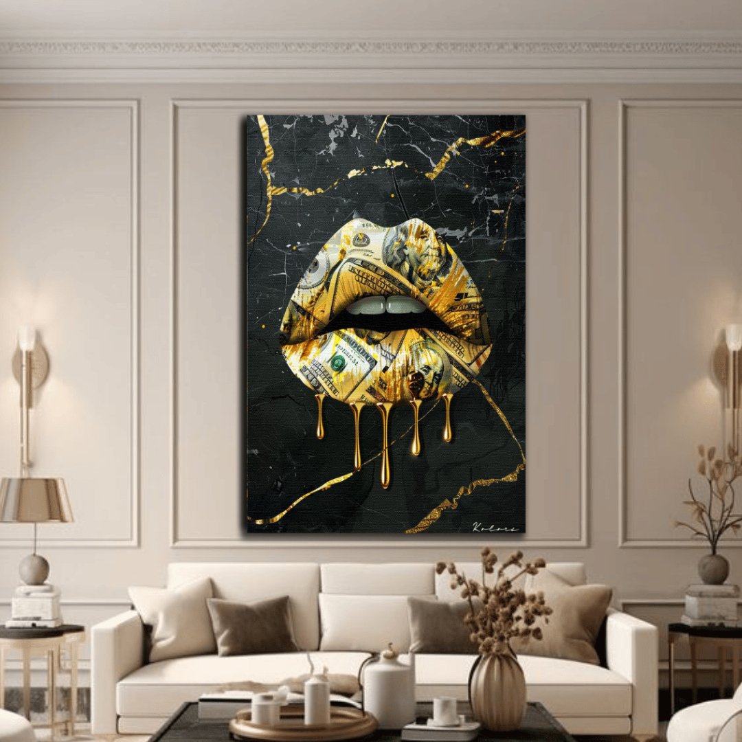 Tableau décoratif - Gold Lips - kolors brand