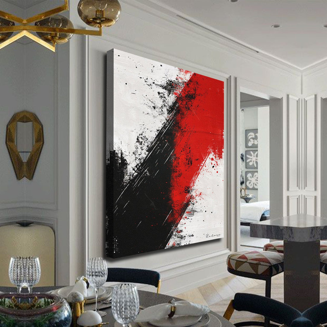 Decorative painting - Black and white Abstract