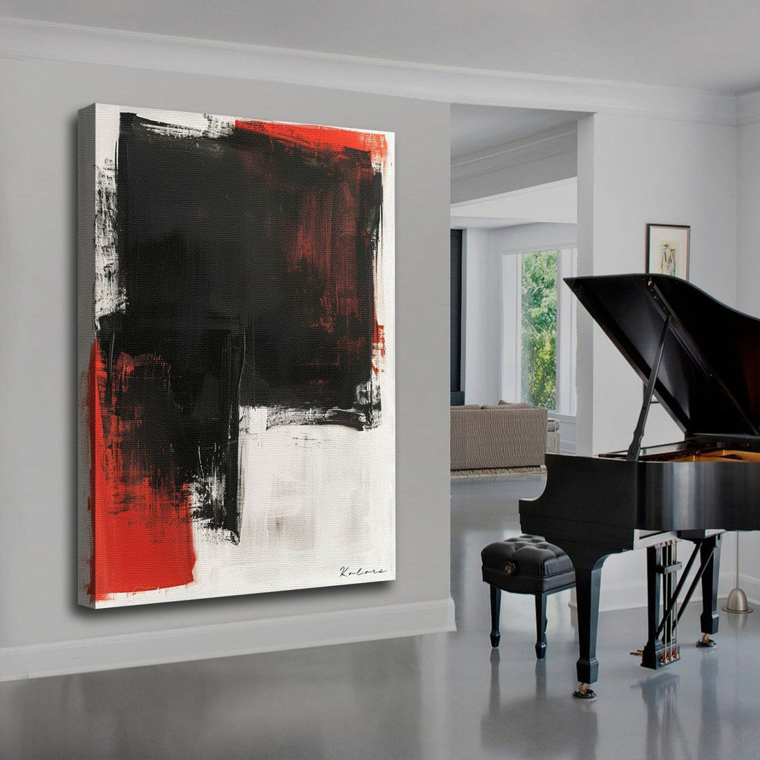 Decorative painting - Black and white Abstract