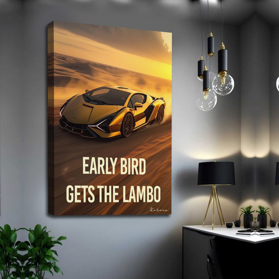 Tableau décoratif - Le lambo pour les lève - tôt - kolors brand