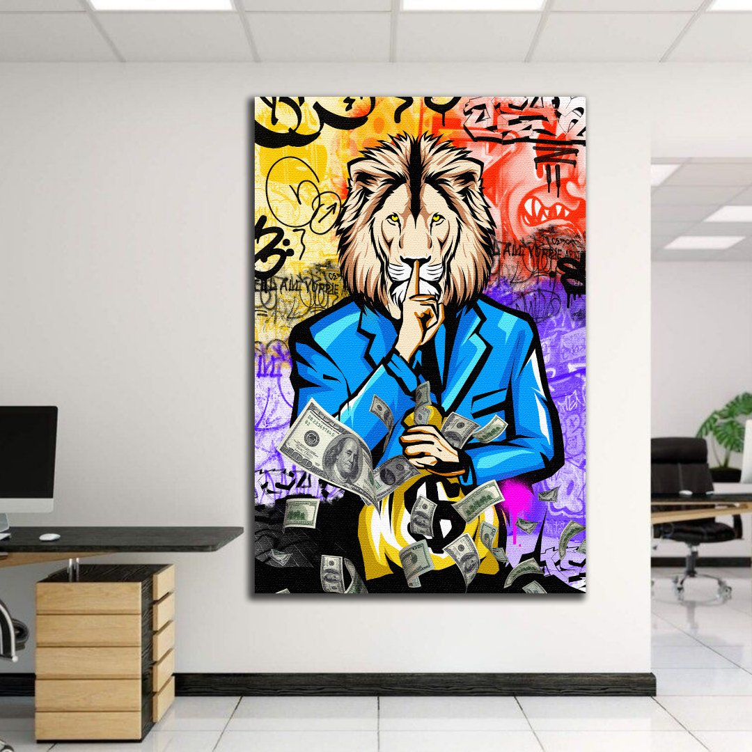 Tableau décoratif - Lion à succès - Pop art - kolors brand