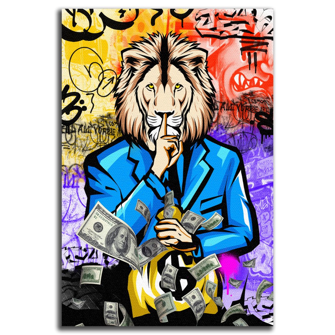 Tableau décoratif - Lion à succès - Pop art - kolors brand