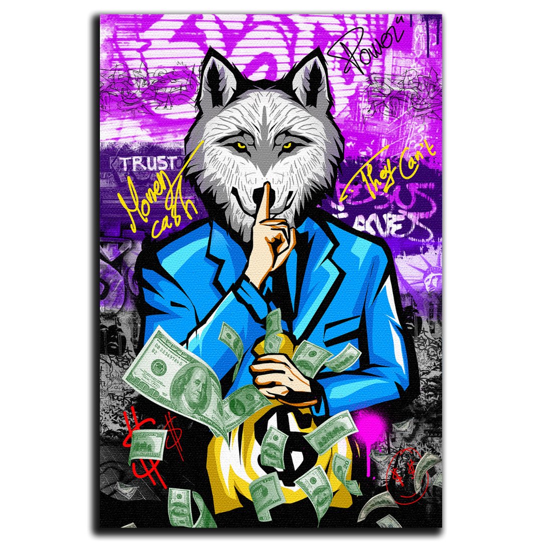 Tableau décoratif - Loup à succès - Pop art - kolors brand