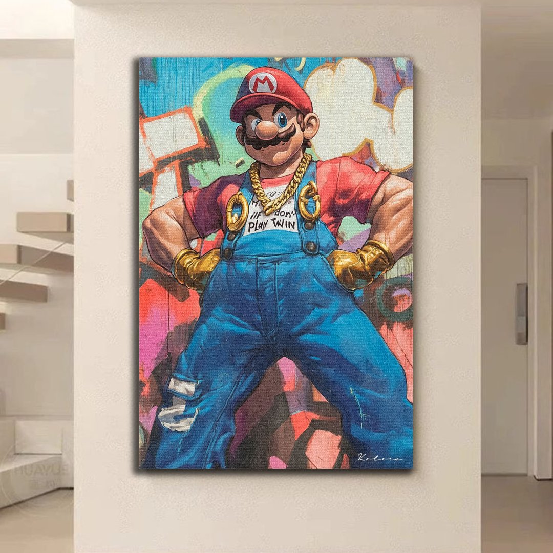 Tableau décoratif - Mario culturiste - kolors brand