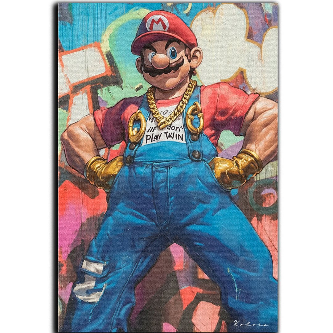 Tableau décoratif - Mario culturiste - kolors brand