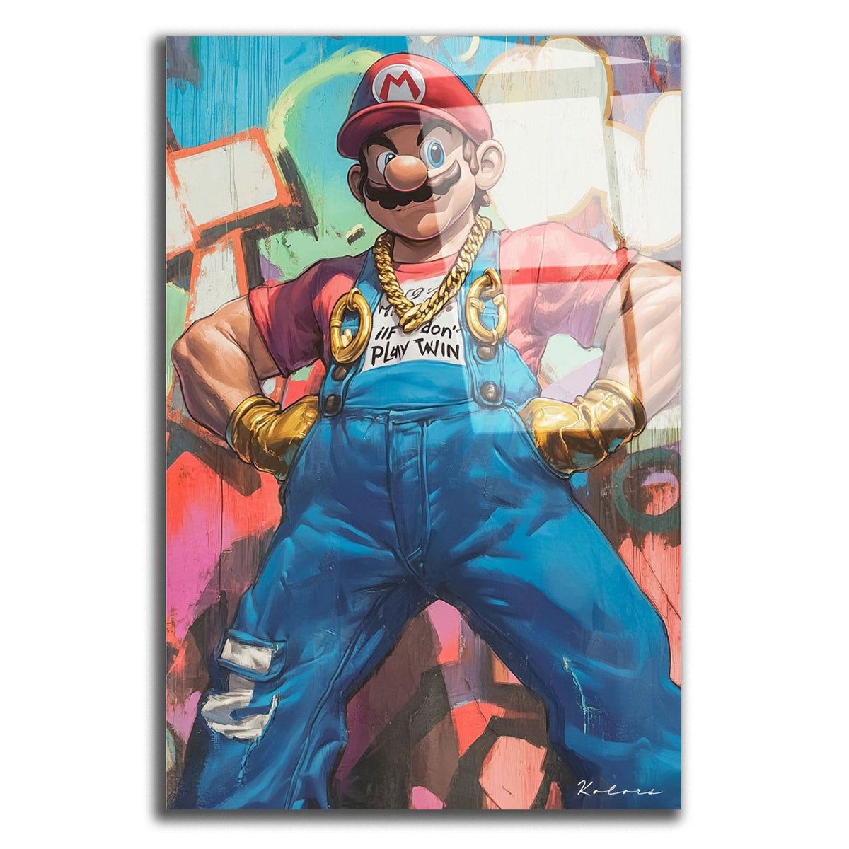 Tableau décoratif - Mario culturiste - kolors brand