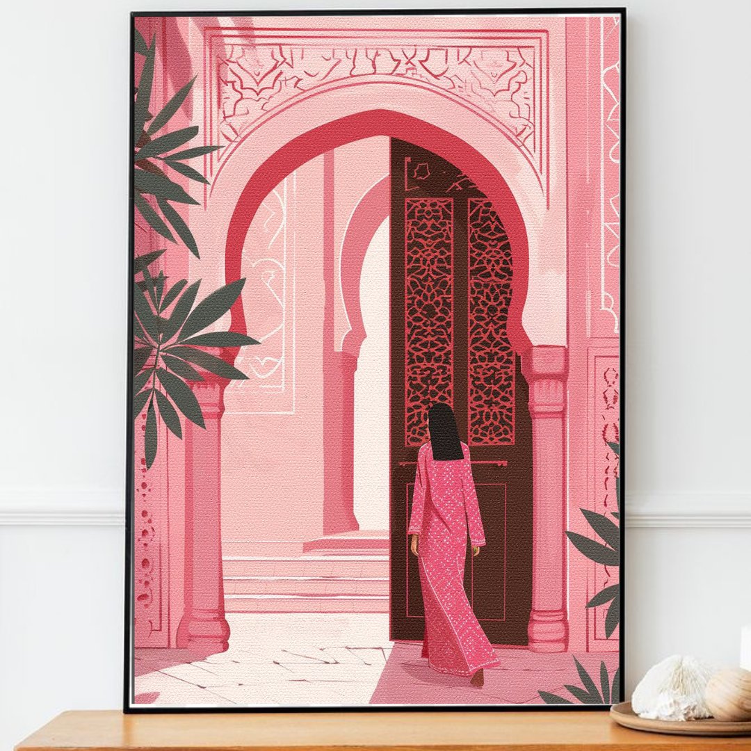 Tableau décoratif - Porte rose - kolors brand