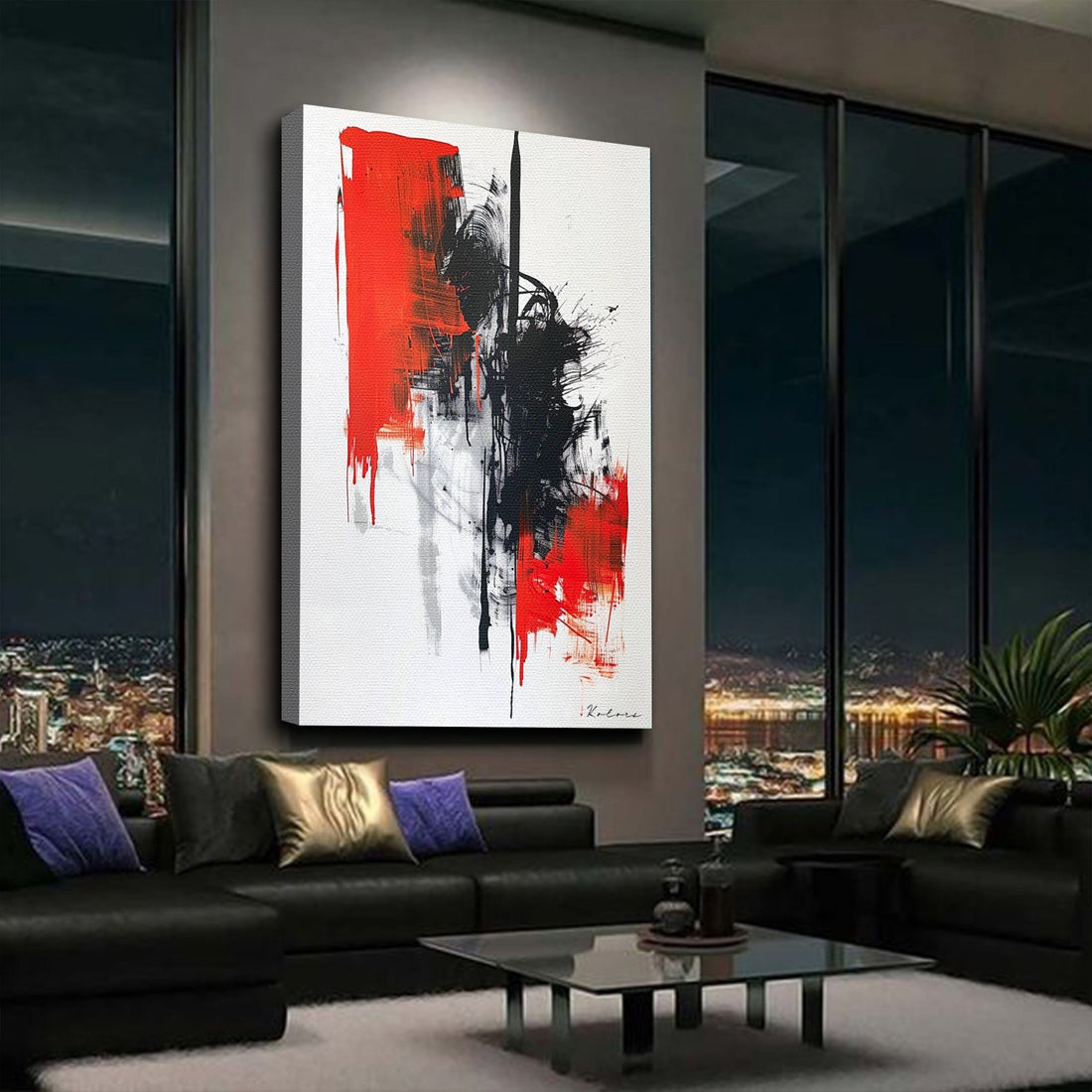 Decorative painting - Black and white Abstract